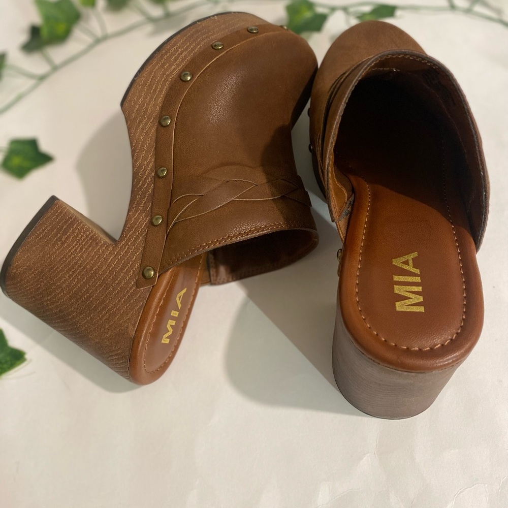 Mia clogs Shoes brown Size 7.5 - Picture 8 of 13